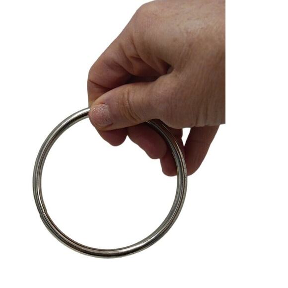 Metal Purse Ring Handle 4" Craft Supply DYI Utility Project Silver Circle VNTG - Picture 3 of 12